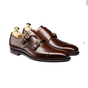 Brooks Brothers Peal & Co Leather Double Monk Strap Dress Shoes Brown Men’s 11.5